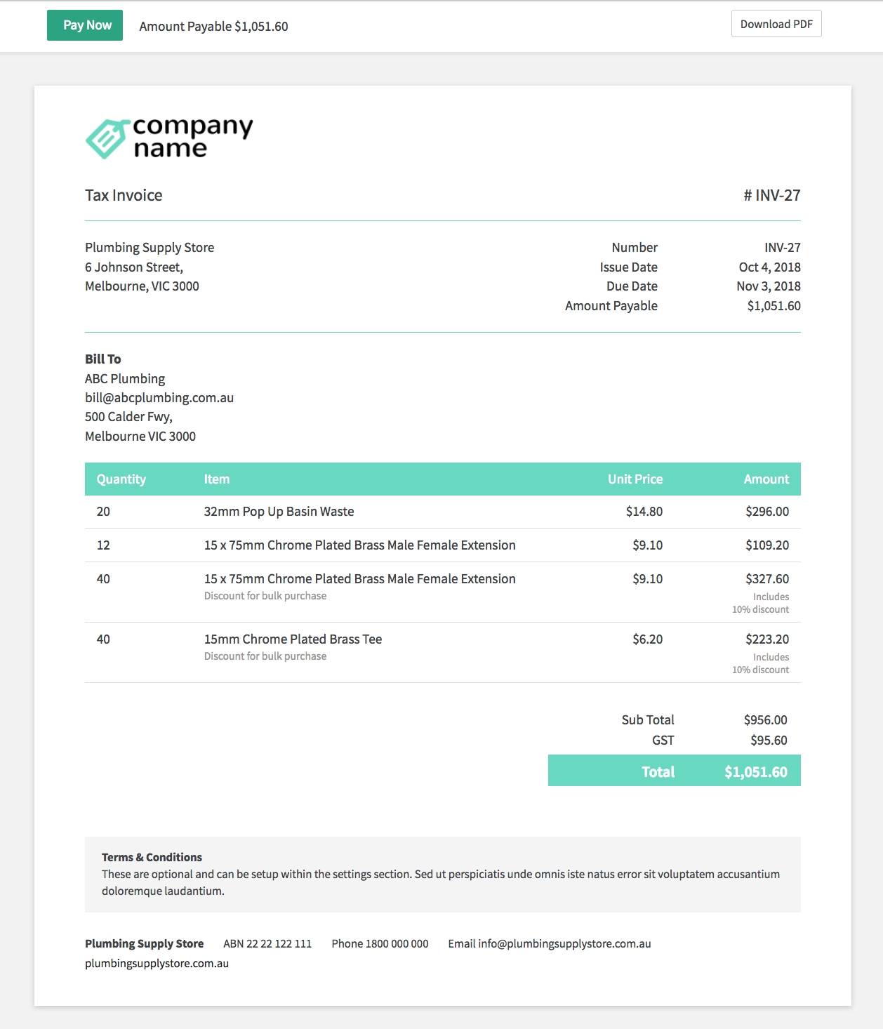 simple invoices simple invoices with tax