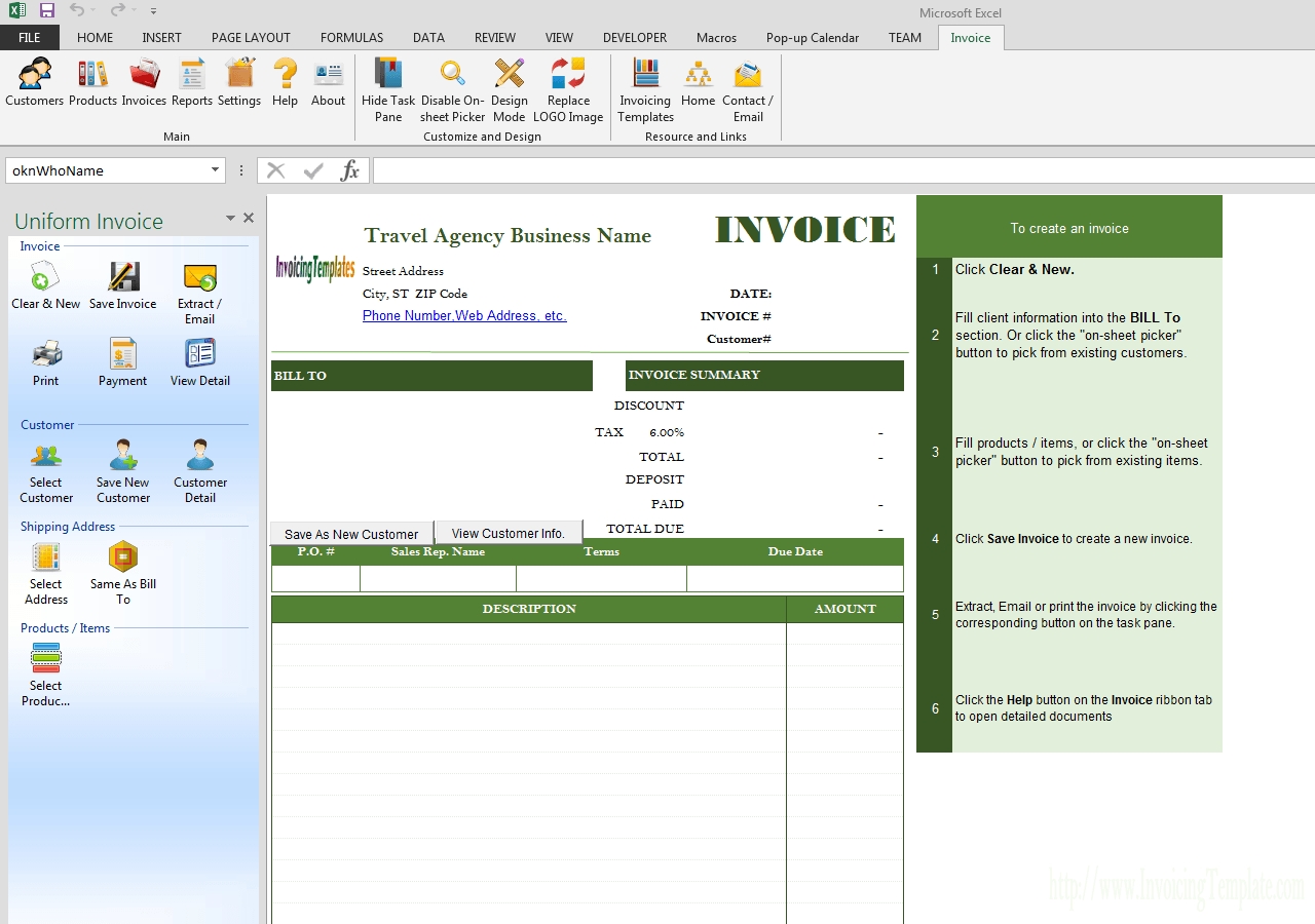 travel service bill format softcopy invoice in travel agency