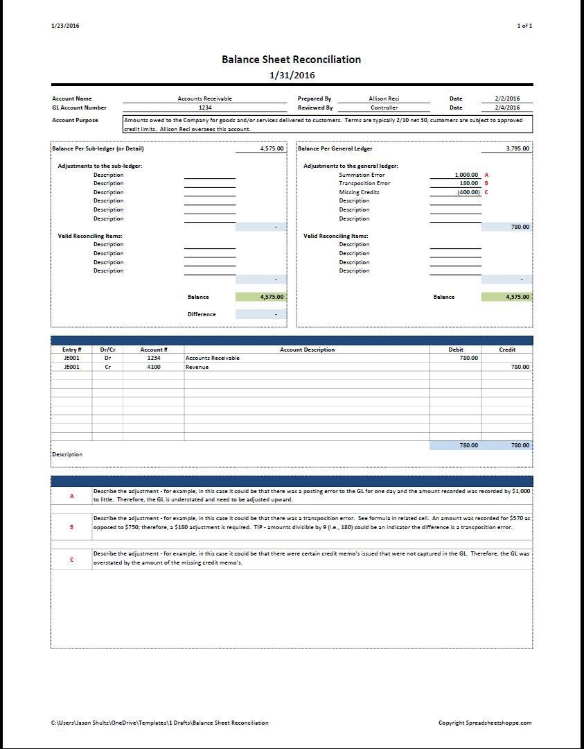 Balance Sheet Invoice Sample