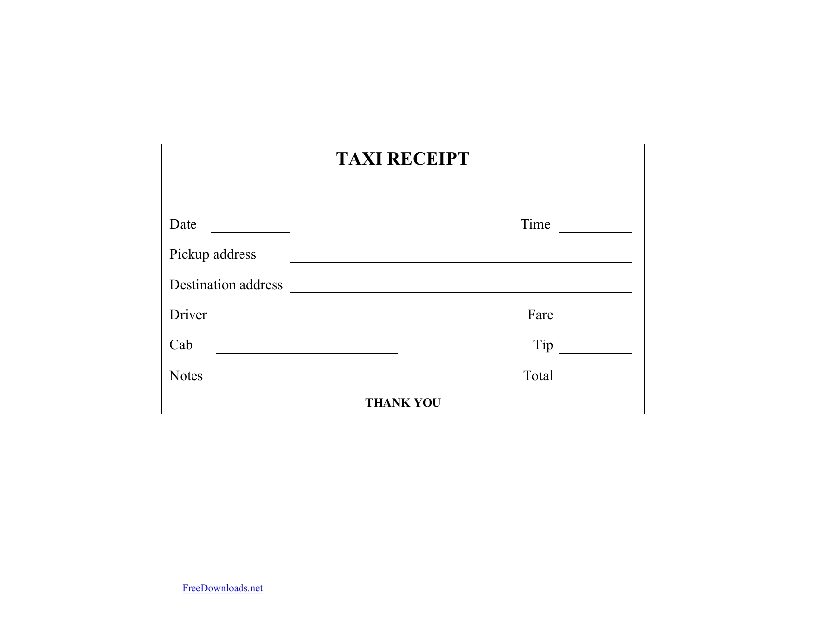download blank printable taxicab receipt template excel cash receipts format travels jammu