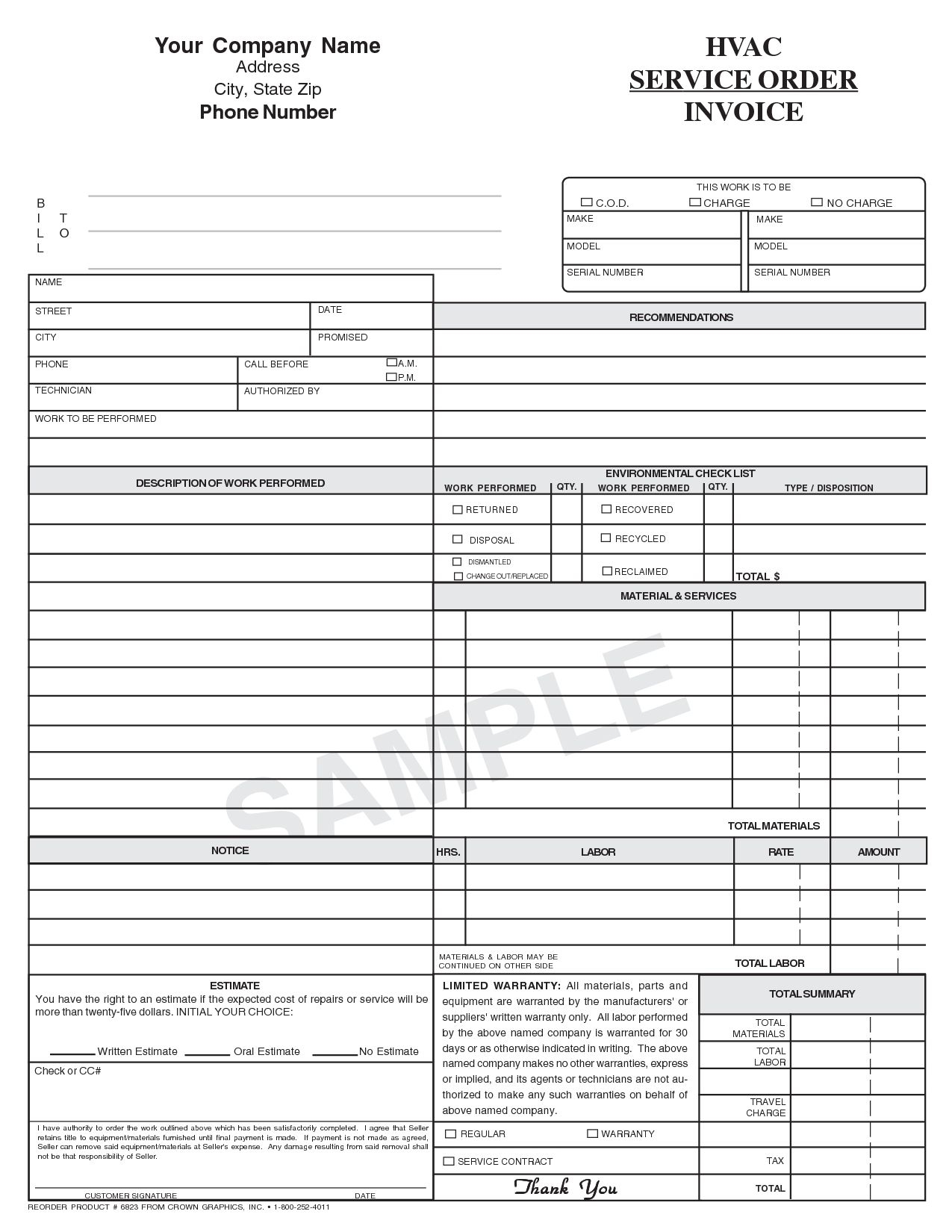 free hvac invoice template free invoice template hvac hvac work order forms