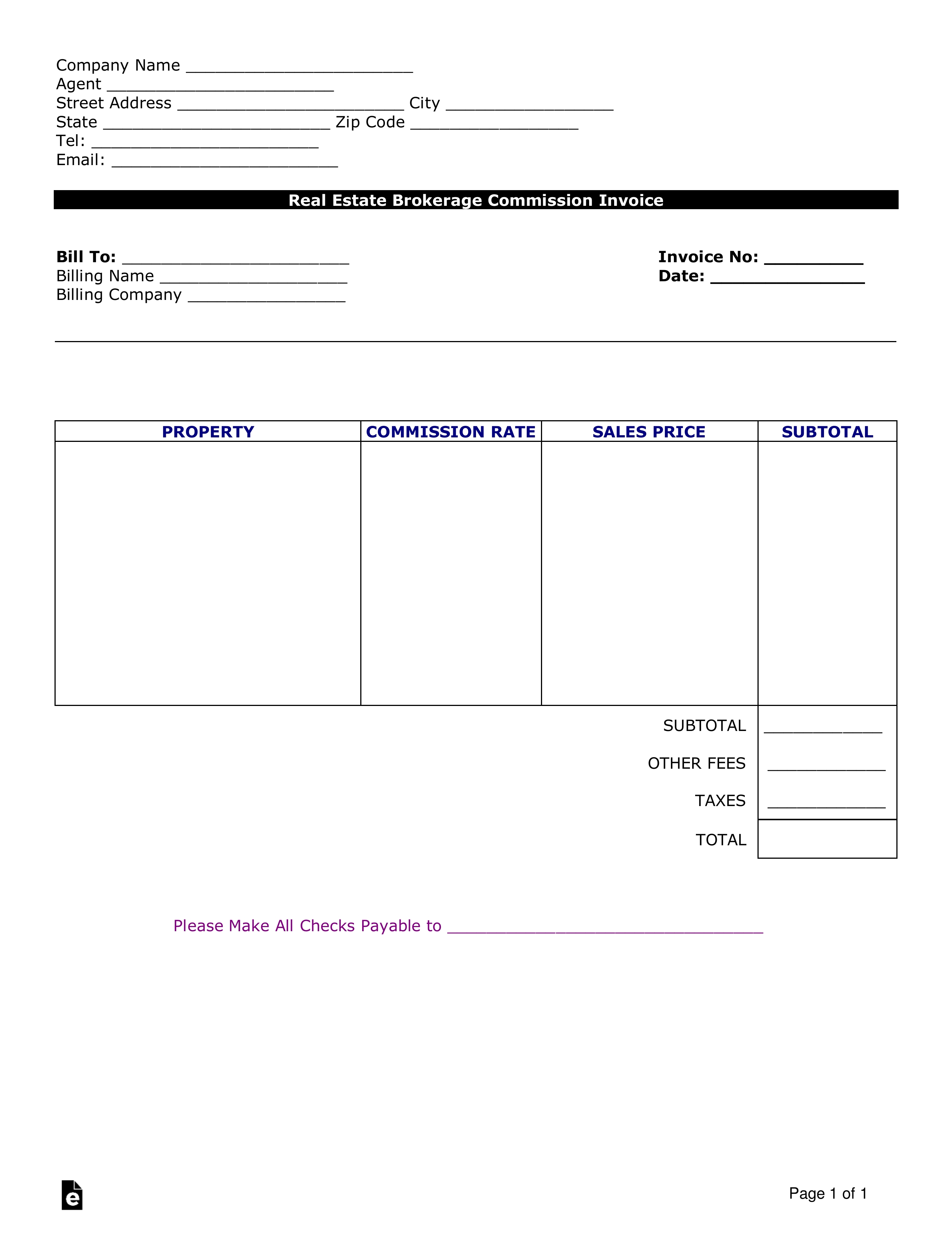 free real estate agent commission invoice template word proforma invoice format for real estate