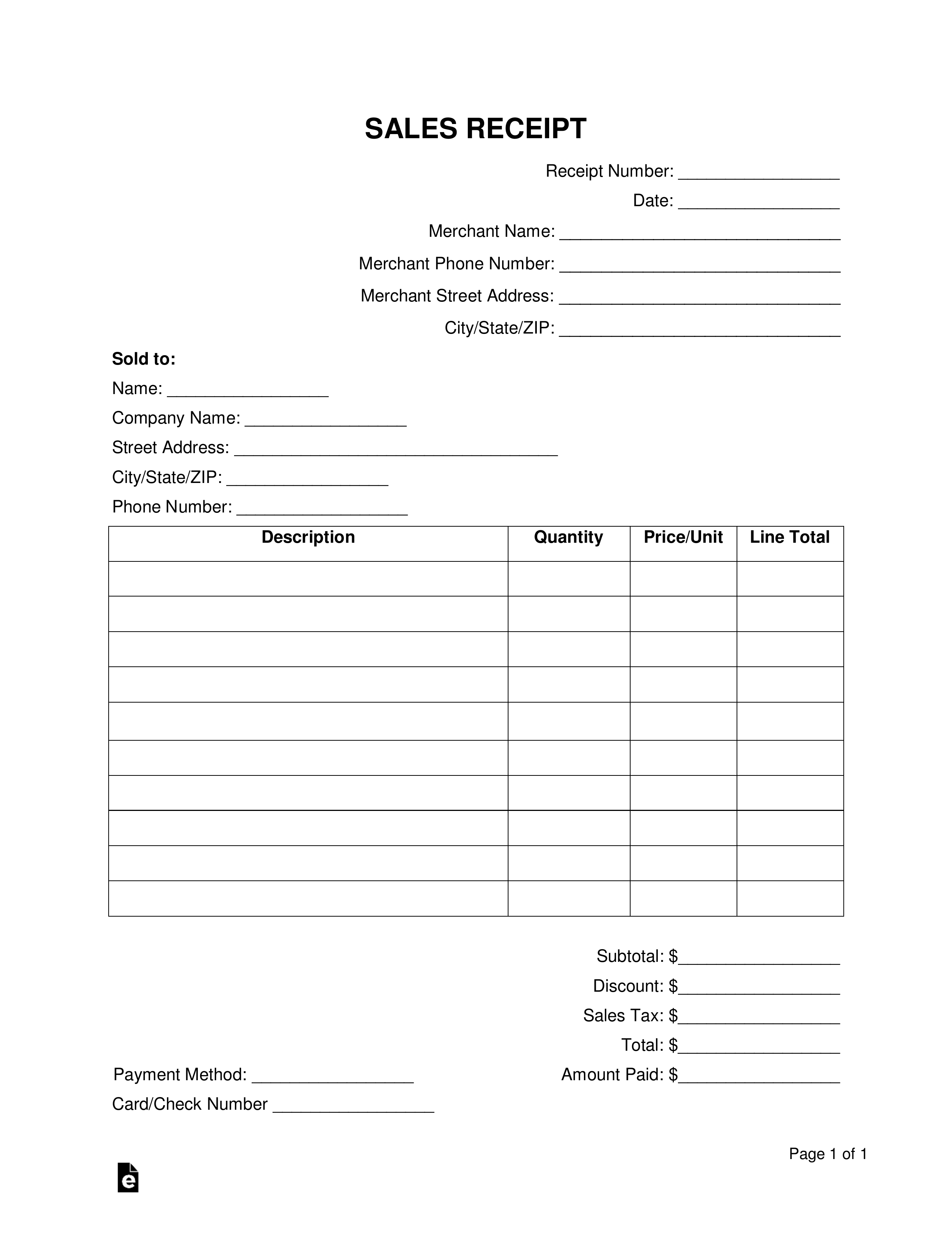 sellers bill of sale word template free printable