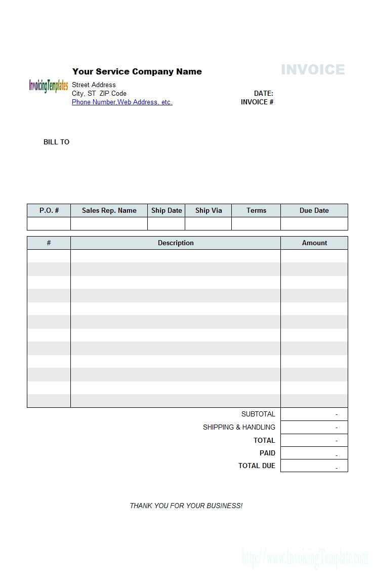 generic service invoice template example of blank billing invoice fee for services