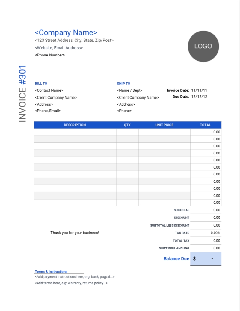 Fill In Invoice Template Free
