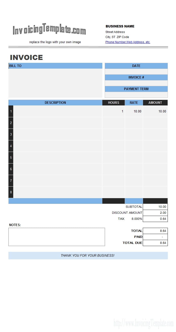 Invoice Sheet For Excel