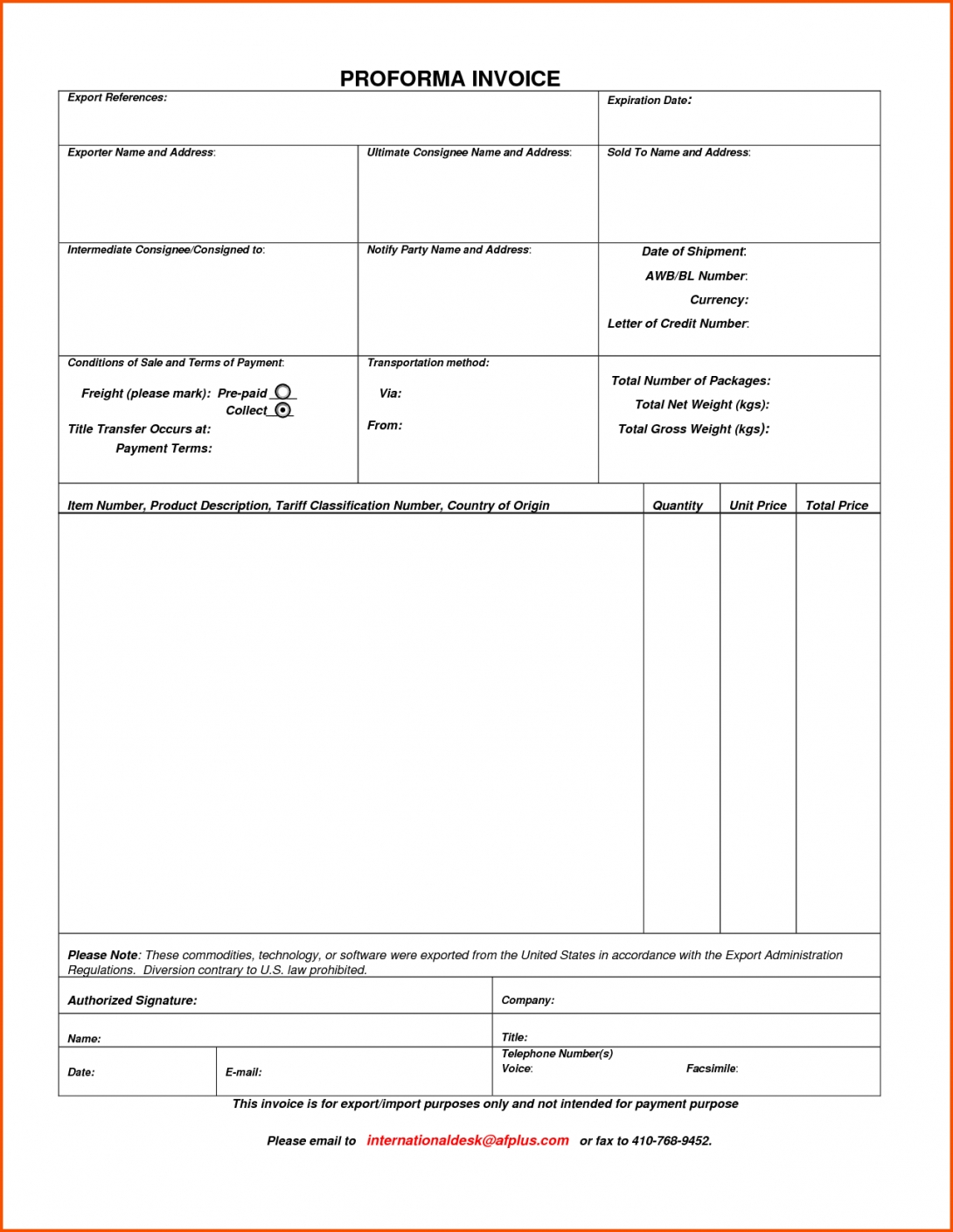 proforma invoice sample for export missersd7 sample proforma invoice for export