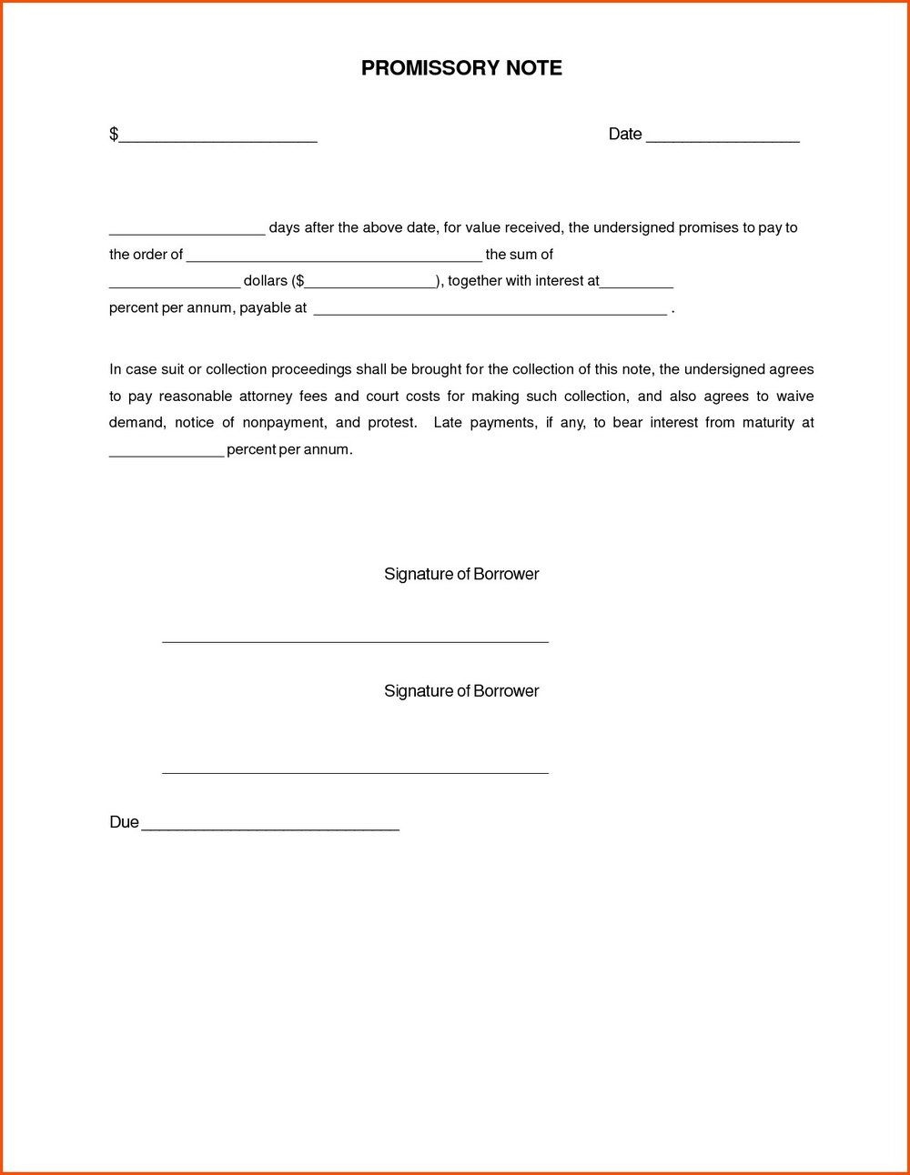 simple promissory note sample letter tuition fee for school bought note format in india