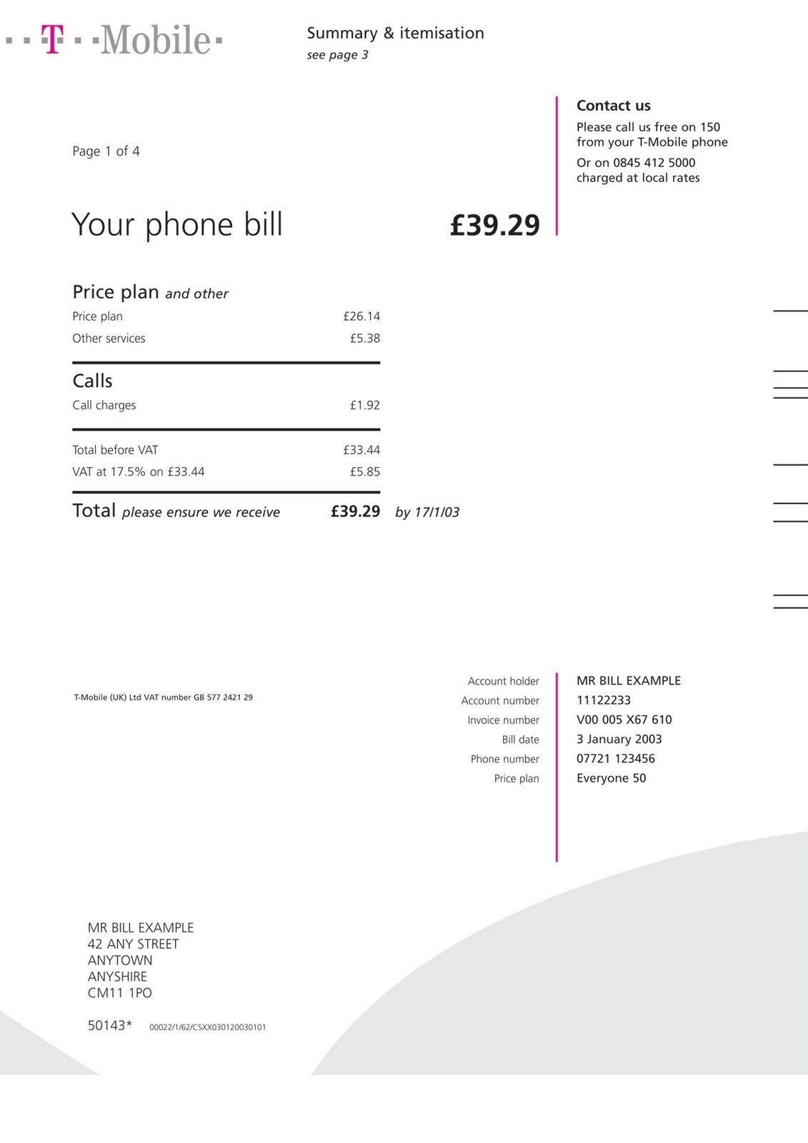 t mobile bill bill template invoice template phone bill bill invoice mobile phone