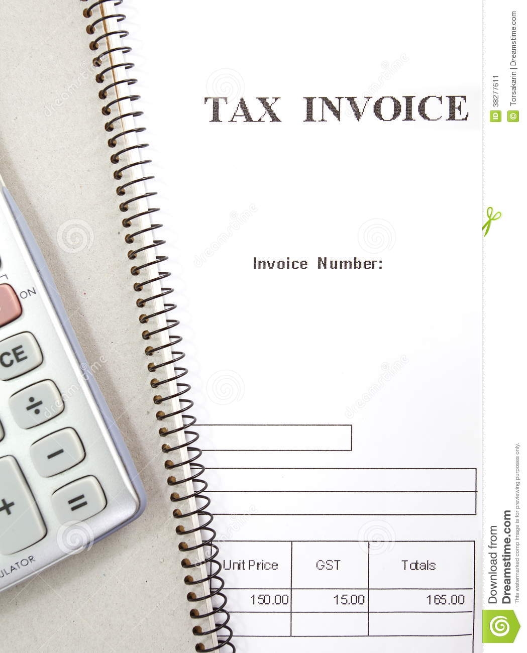 tax invoice form stock image image of accounting copy royalty gst tax invoice