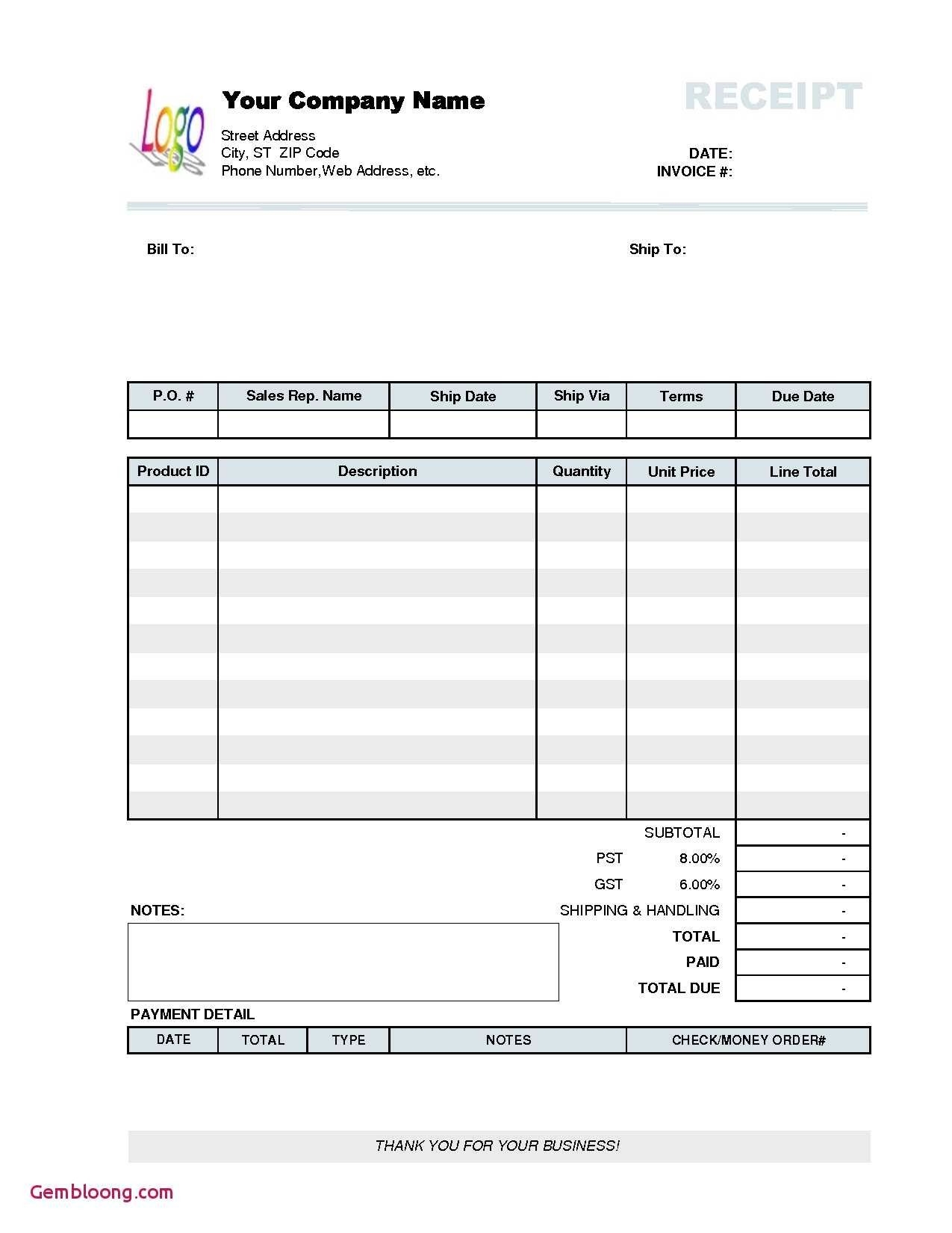 unique online receipt template exceltemplate xls samples of invoice and receipt