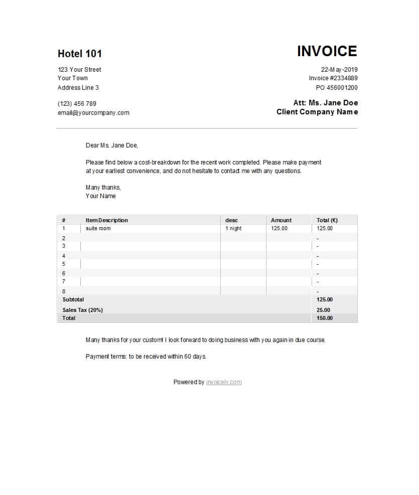 33 real fake hotel receipt templates templatelab hotel invoice templates printable free