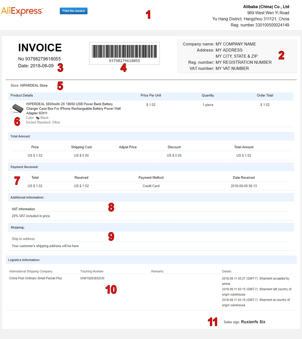 ali invoice instructions dropshipping store ebay purchase invoice sample pdf