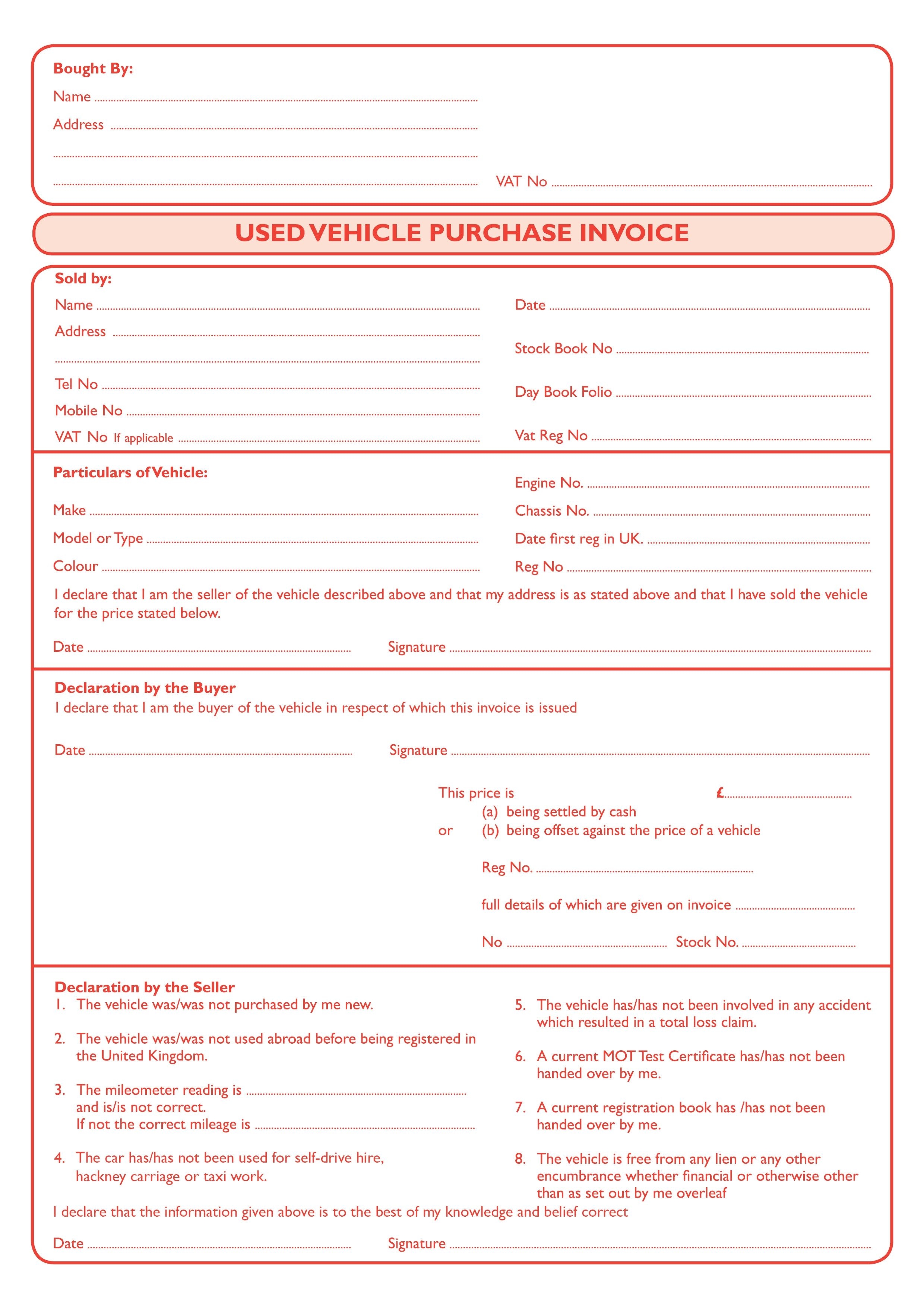 Used Car Sales Receipt Template Uk Invoice Template Ideas