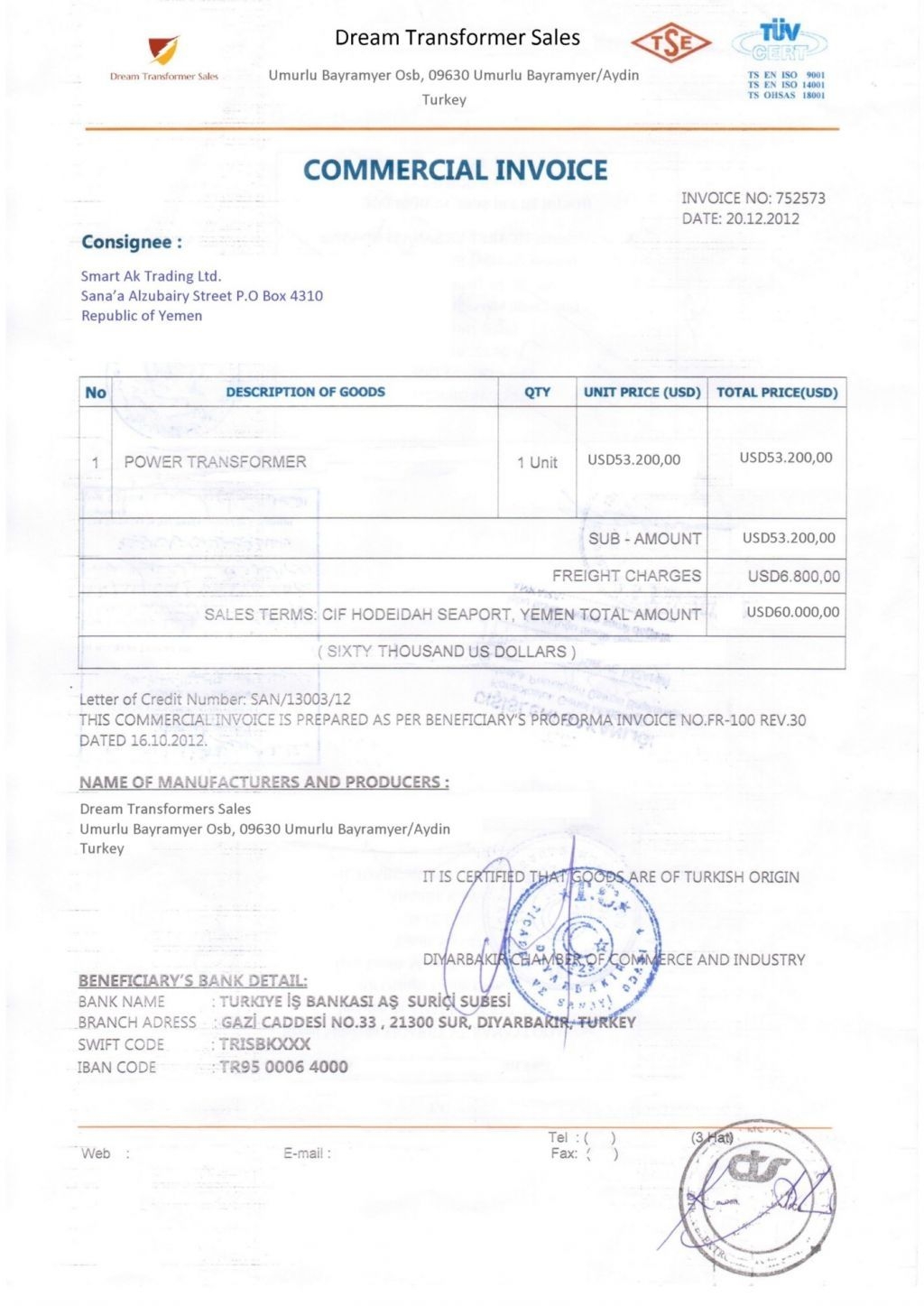 Show The Image Of Consular Invoice