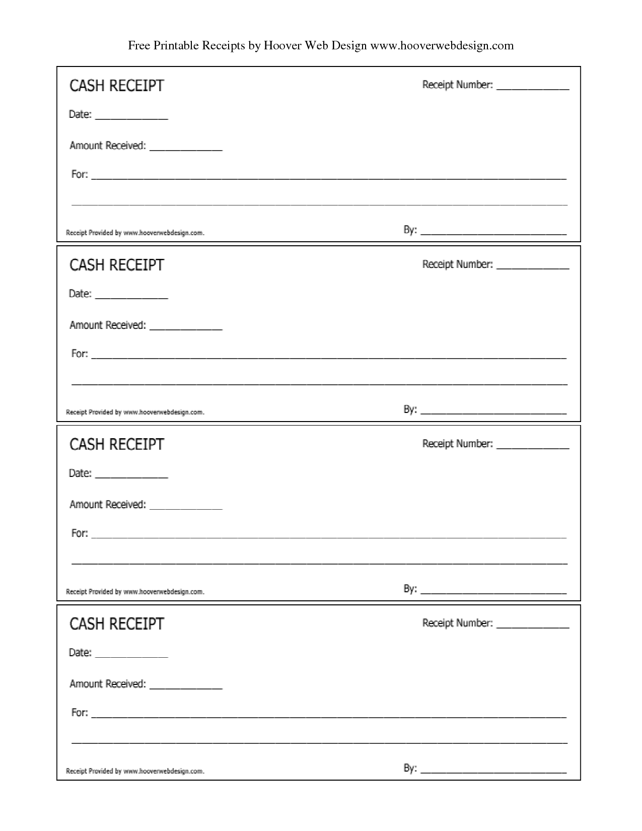 Free Printable Receipt Forms Templates