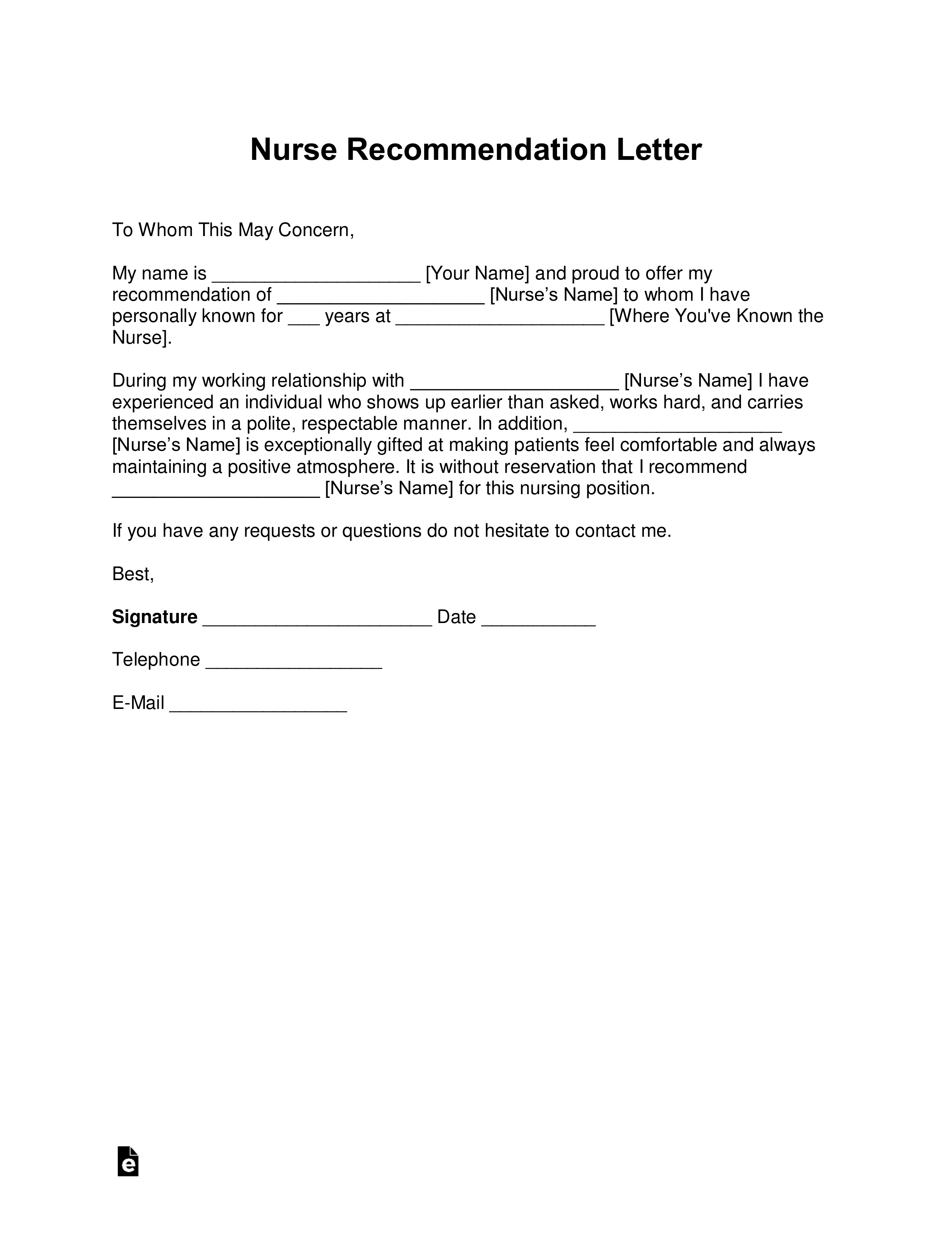 free registered nurse rn letter of recommendation template simple samples of testimony and deeds