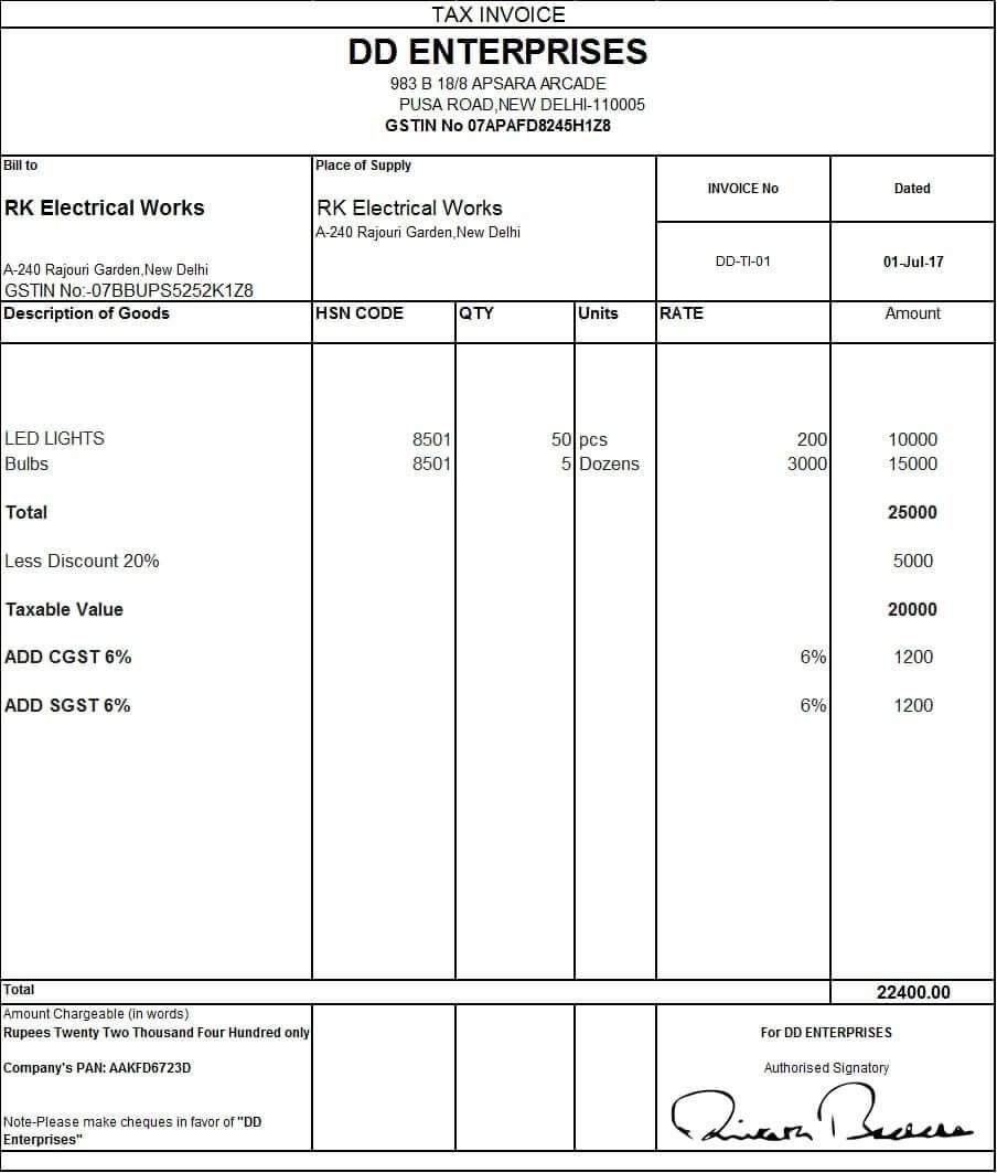 image result for gst bill format invoice format in excel gst new bill format