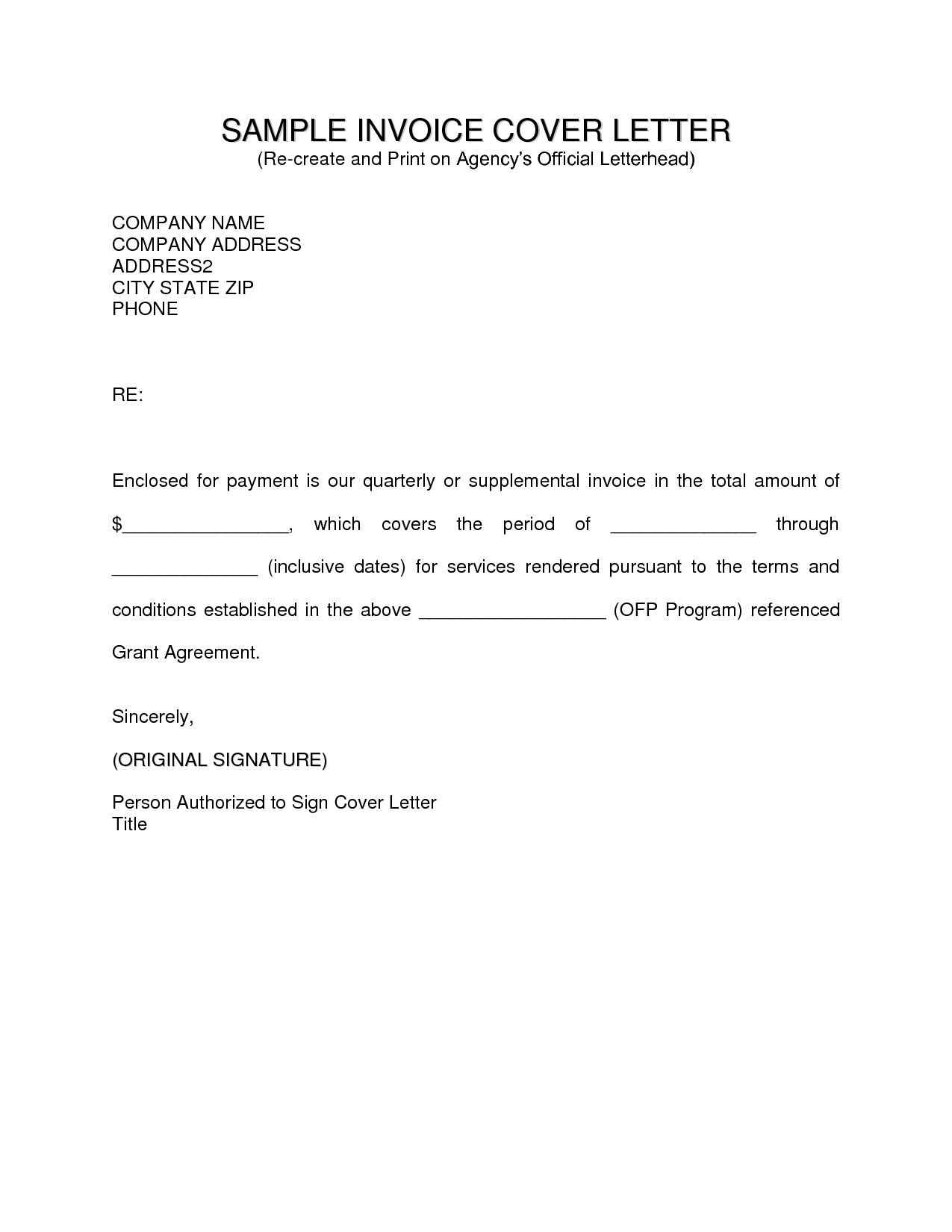invoice cover letter invoice template ideas free sample template of an invoice letter