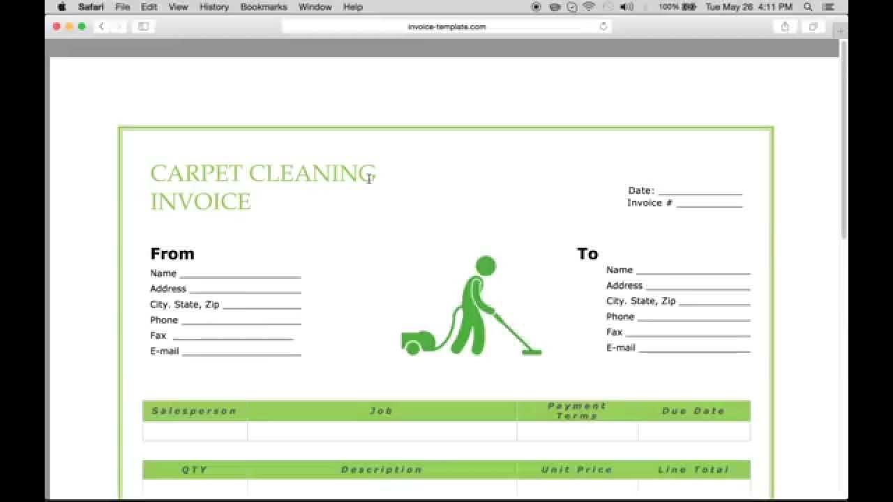 make a carpet service cleaning invoice pdf excel word carpet cleaning invoice sample