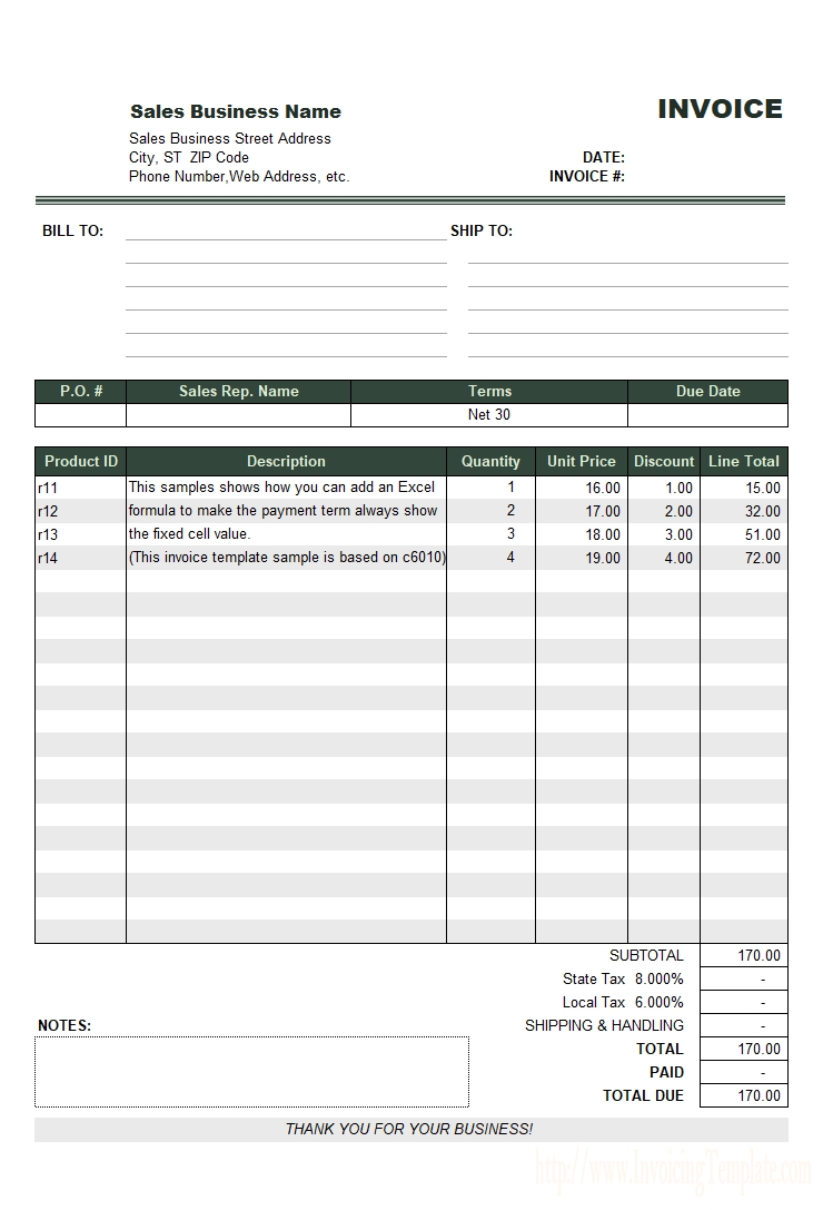 net 30 invoice sample net 30 invoice images