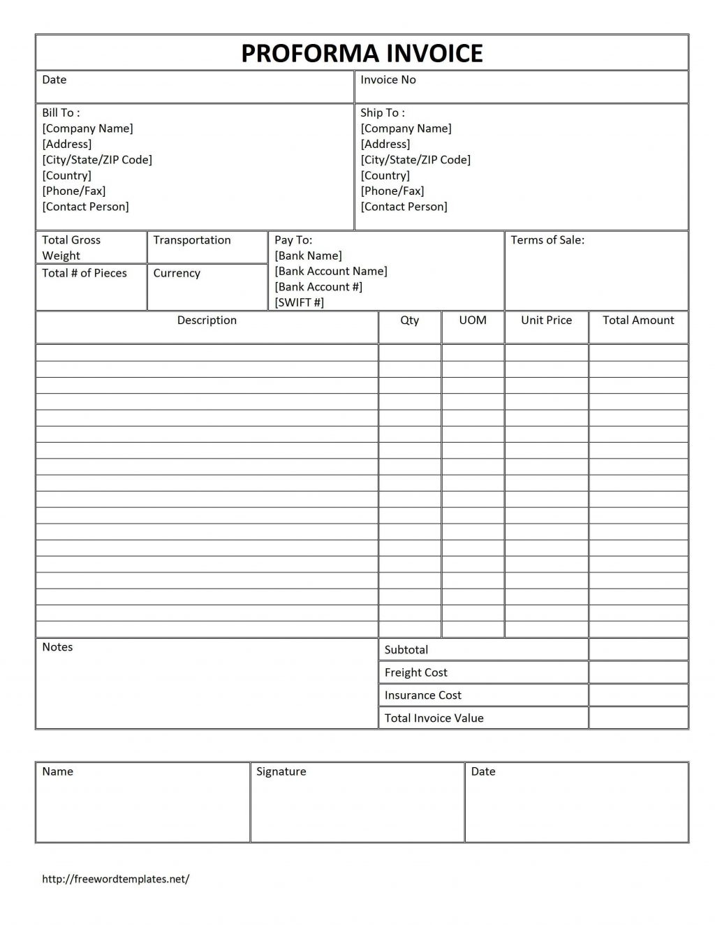 pro forma excel spreadsheet proforma invoice template free pro forma invoice of 300 jotters