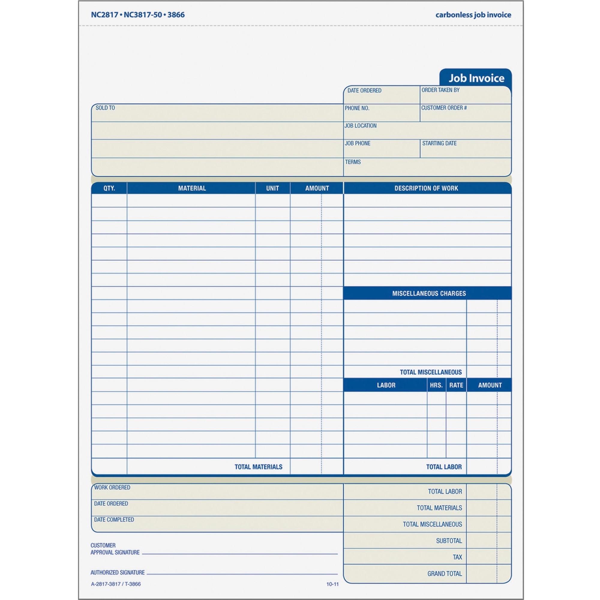 top3866 invoice for job work