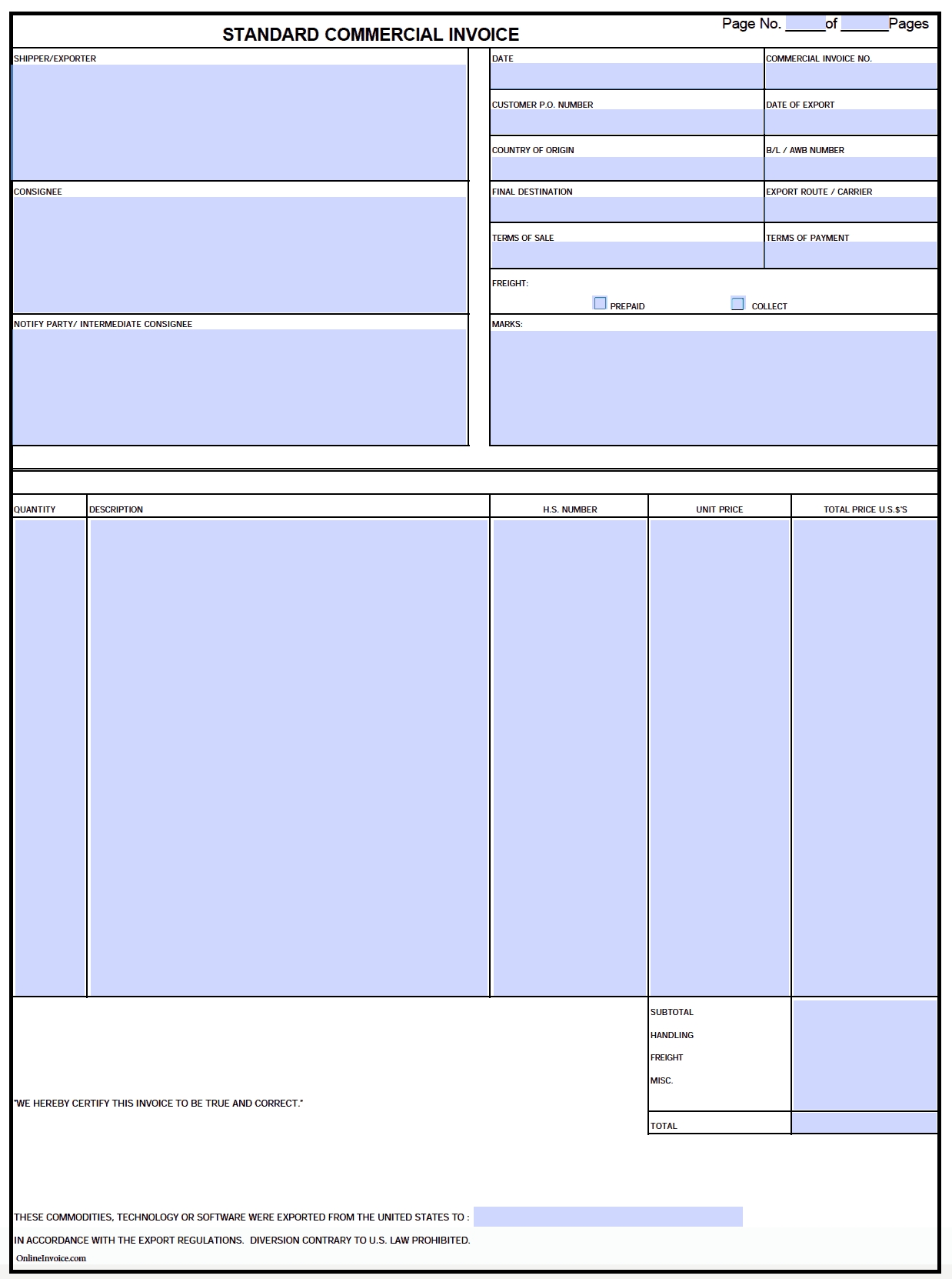 commercial invoice template onlineinvoice customs invoice jamaica import