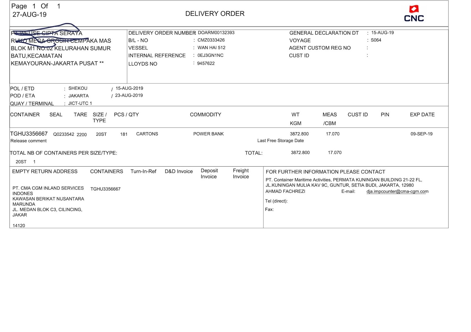 contoh surat pengambilan delivery order pelayaran indonesia contoh commercial invoice dan packing list