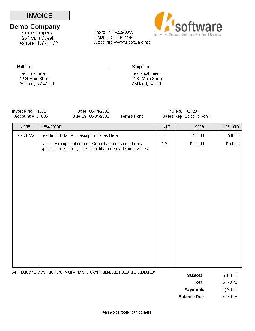Invoice With Payments Terms Written On Them