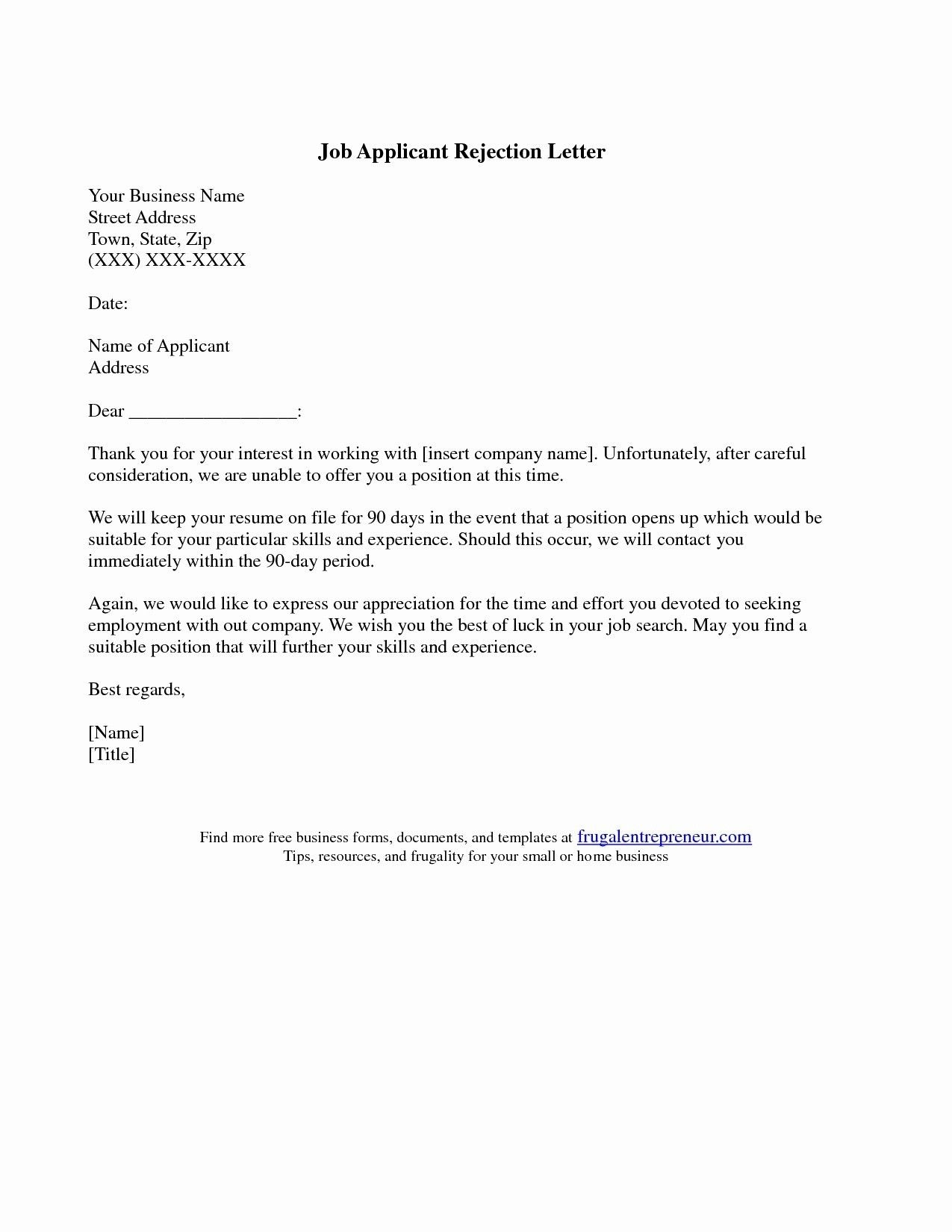 Sample Of Rejection Letter For Invoice