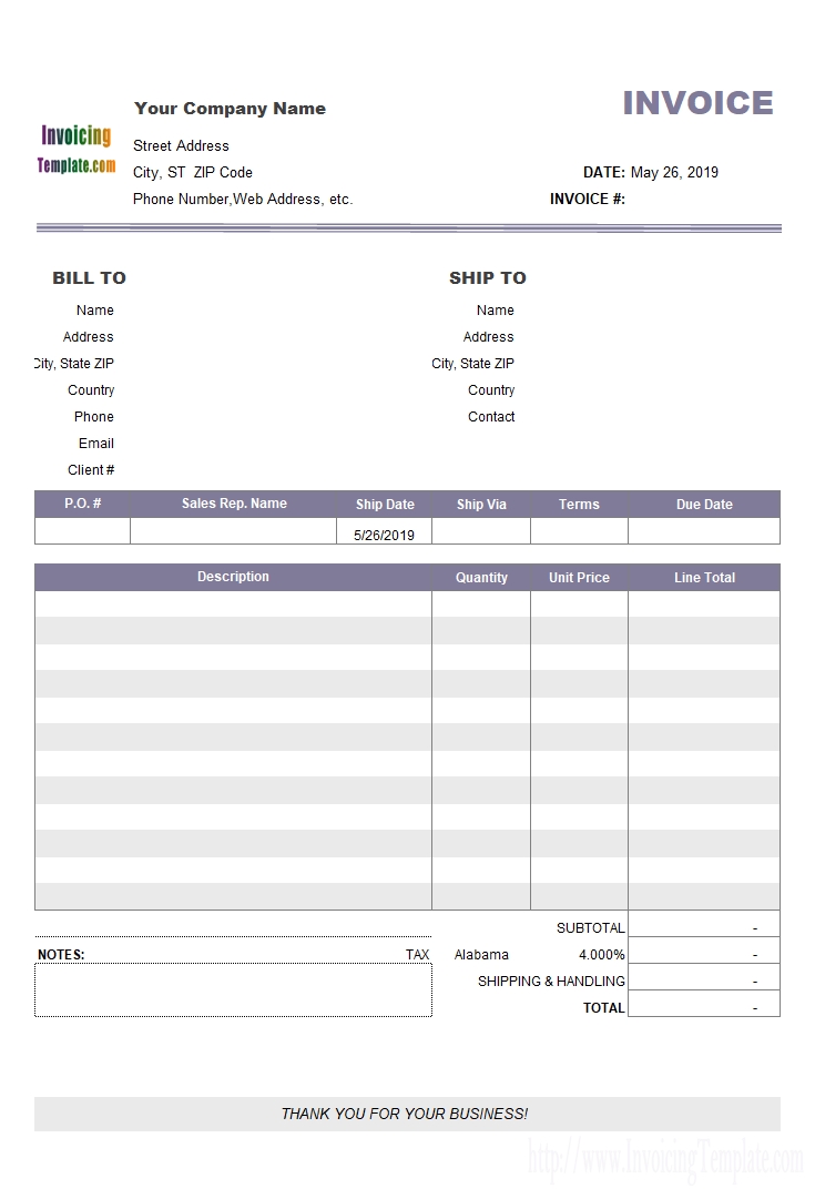 sales invoice template gst bill type sample for simple sell