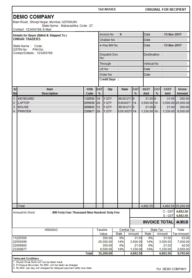 unique color gst sales invoice tdl for tally tally tdl expert tally invoice format in pdf