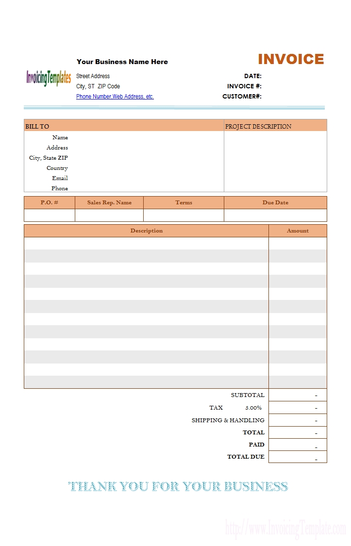 blank service invoicing template tax invoice format in sri lanka