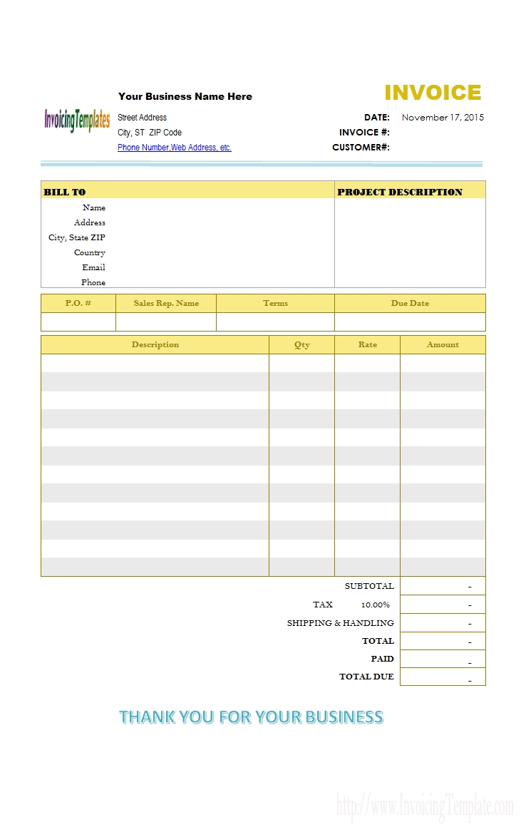simple billing format for contractor print result printable invoice forms ph