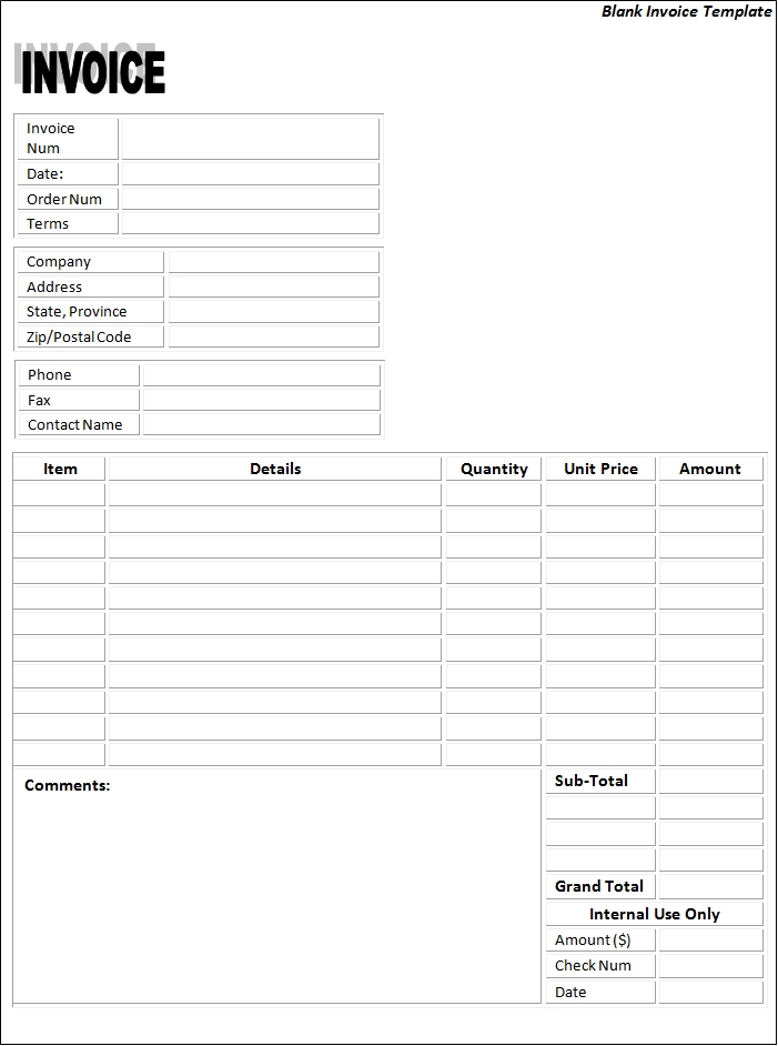 How To Make A Blank Invoice